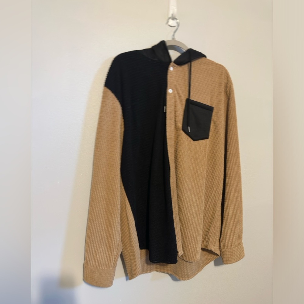 Men’s duo color flannel hoodie
